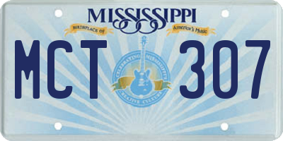 MS license plate MCT307