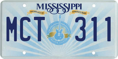 MS license plate MCT311
