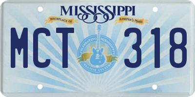 MS license plate MCT318