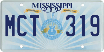 MS license plate MCT319