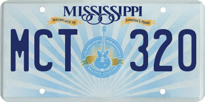 MS license plate MCT320