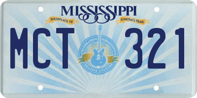 MS license plate MCT321