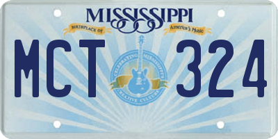 MS license plate MCT324