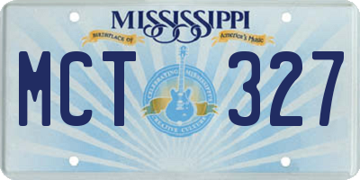 MS license plate MCT327