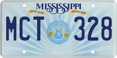 MS license plate MCT328