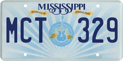 MS license plate MCT329