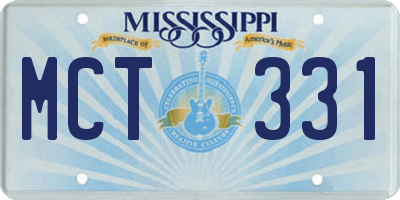 MS license plate MCT331