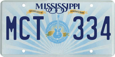 MS license plate MCT334