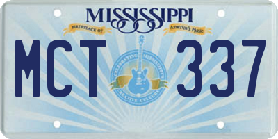 MS license plate MCT337