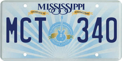 MS license plate MCT340
