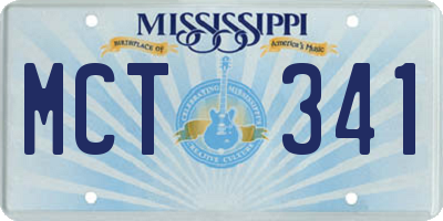 MS license plate MCT341