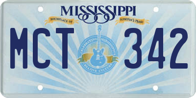 MS license plate MCT342