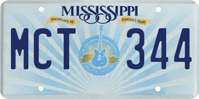MS license plate MCT344