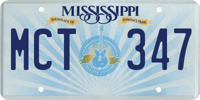MS license plate MCT347