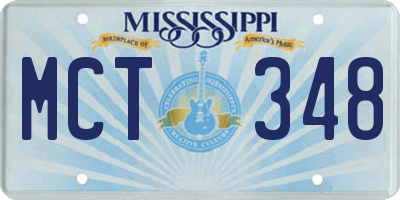 MS license plate MCT348