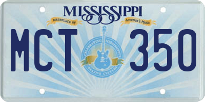 MS license plate MCT350