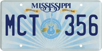 MS license plate MCT356