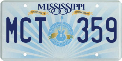 MS license plate MCT359