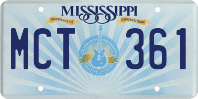 MS license plate MCT361