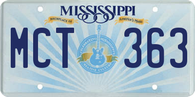 MS license plate MCT363