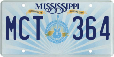 MS license plate MCT364