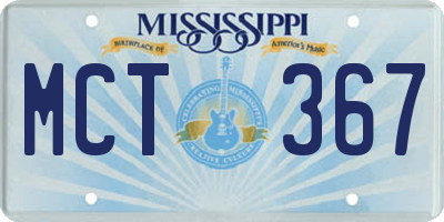 MS license plate MCT367
