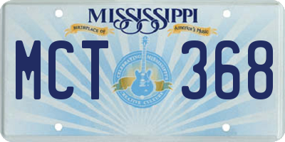 MS license plate MCT368