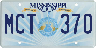 MS license plate MCT370