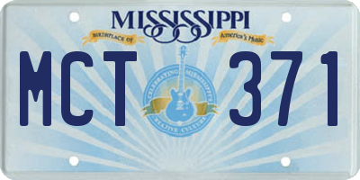MS license plate MCT371