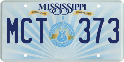 MS license plate MCT373
