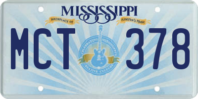 MS license plate MCT378