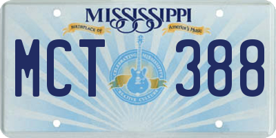MS license plate MCT388