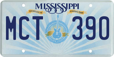 MS license plate MCT390