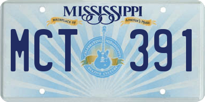 MS license plate MCT391