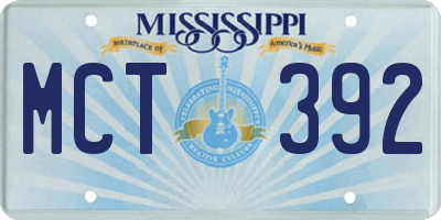 MS license plate MCT392