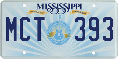 MS license plate MCT393