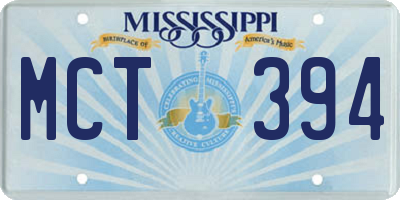 MS license plate MCT394