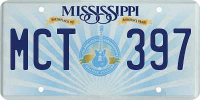MS license plate MCT397