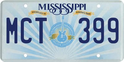MS license plate MCT399