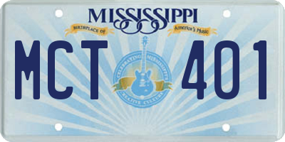 MS license plate MCT401