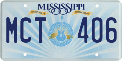 MS license plate MCT406