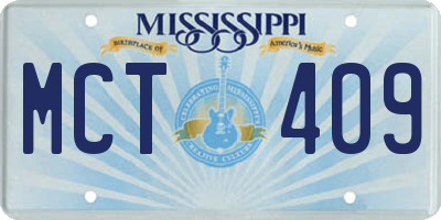 MS license plate MCT409