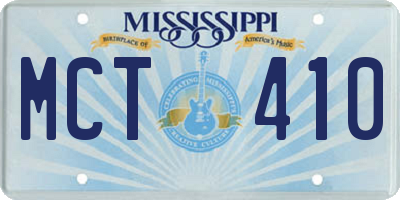 MS license plate MCT410