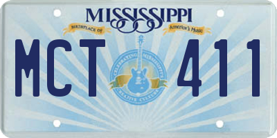 MS license plate MCT411