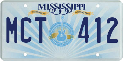 MS license plate MCT412