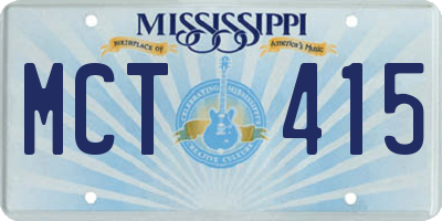 MS license plate MCT415