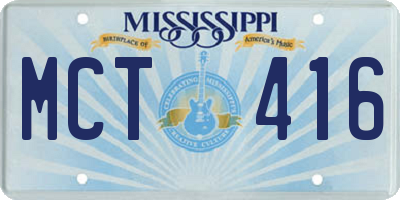 MS license plate MCT416