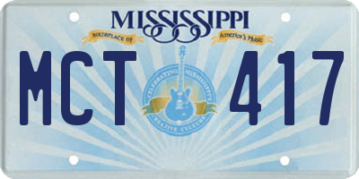 MS license plate MCT417