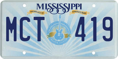 MS license plate MCT419