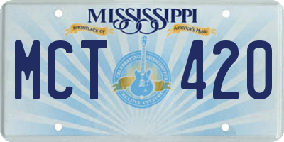 MS license plate MCT420